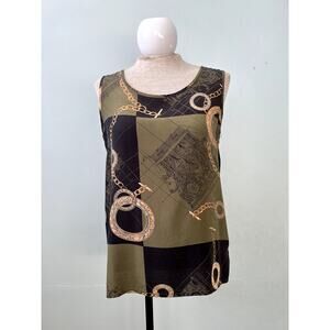 VTG Silk Sleeveless Chain Tank by Dorman Size Medium - its giving versace